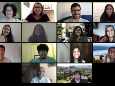 EMI interns and staff in a Zoom meeting