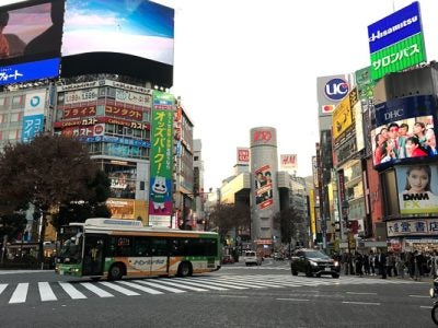 Busy intersection in Japan
