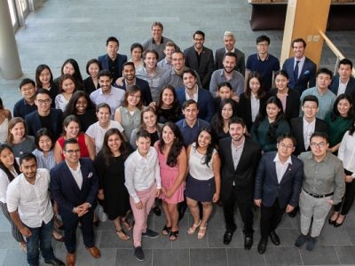 Photo of the group of MMH students taken from above