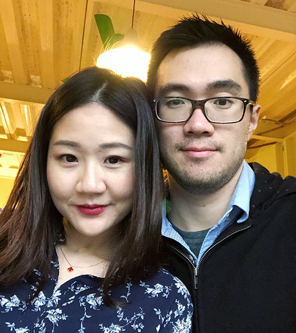 Photo of Liam Li and Julia Zhu