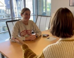 MBA student actively listening