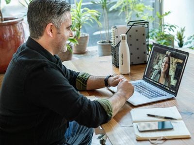 Man on a zoom call