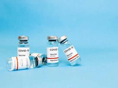 Image of several COVID-19 vials