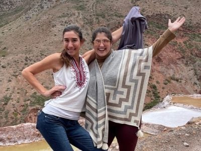 Park Fellows posing in front of mountains in Peru