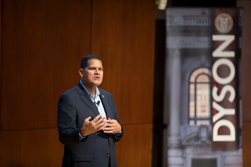 Reggie presenting