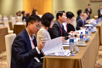 Judges sitting on a panel