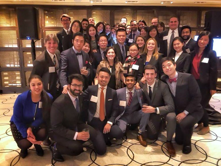 Photo of the MMH group in the lobby of a hotel