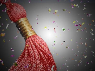 Graduation tassel with confetti