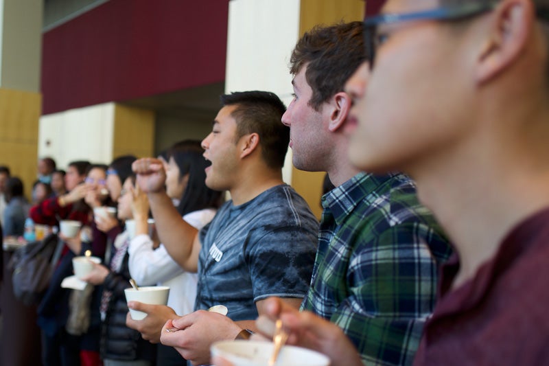 Photo of cheering students