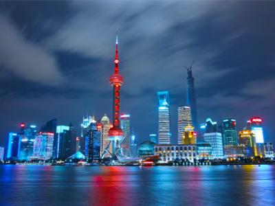shanghai skyline at night