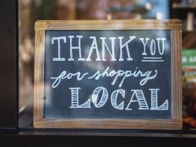 thank you for shopping local sign