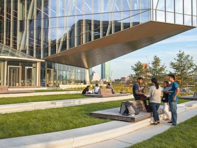 Students outside the Tata Innovation Center