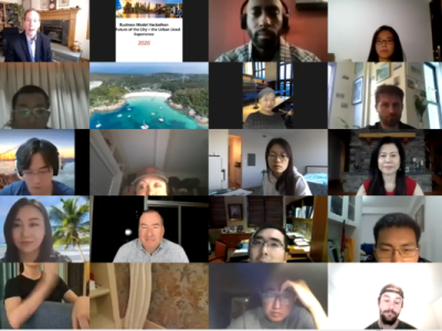 A collage of 20+ people on Zoom