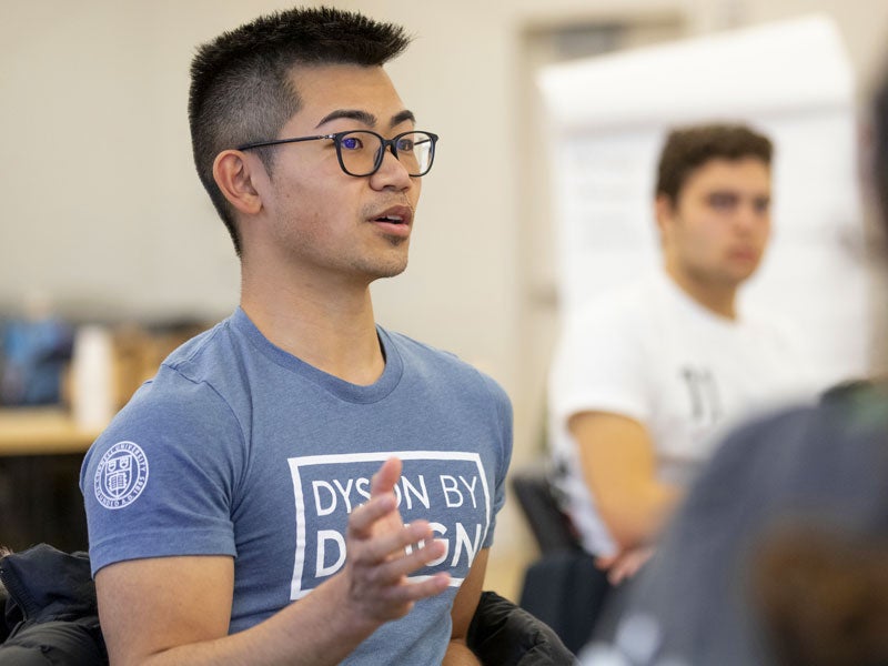 Dyson Grand Challenges student speaking at event