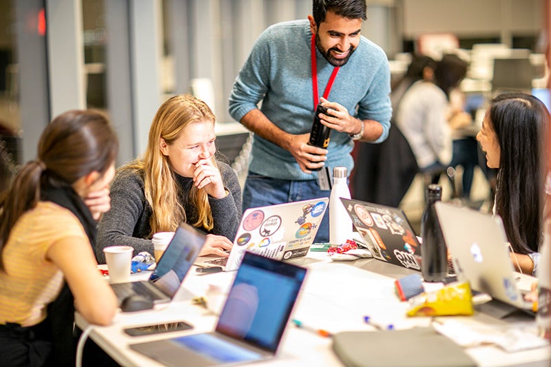 Students collaborating at Cornell Tech.