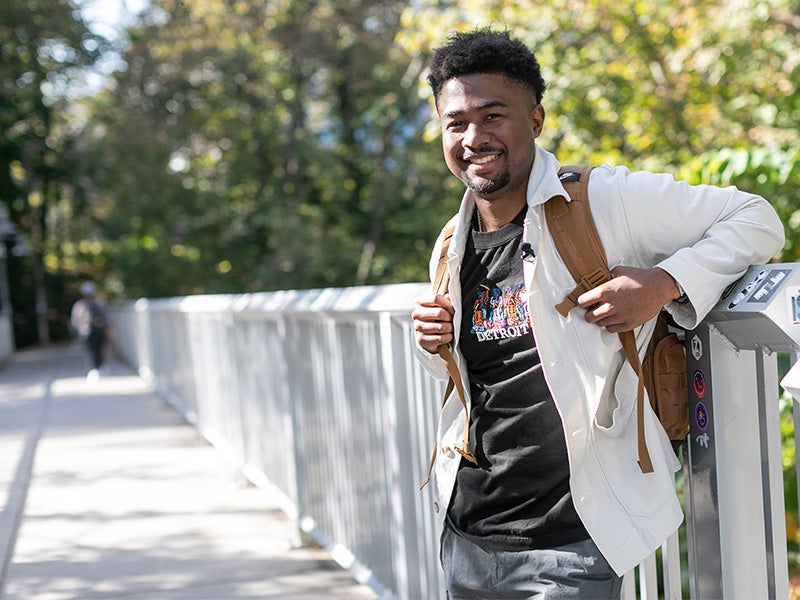 MBA student Seth Petty on the Cornell campus.