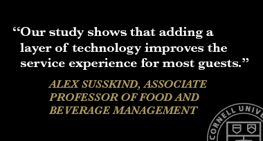 Quote card: “Our study shows that adding a layer of technology improves the service experience for most guests."