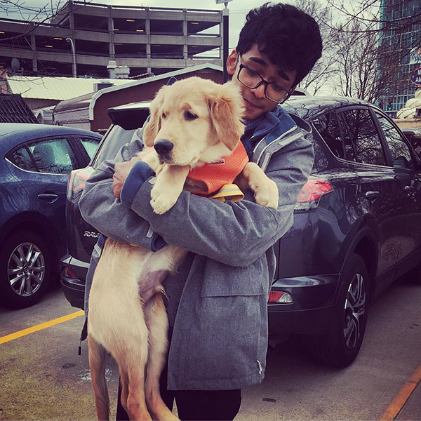 Shantanu Naidu with his dog Winter