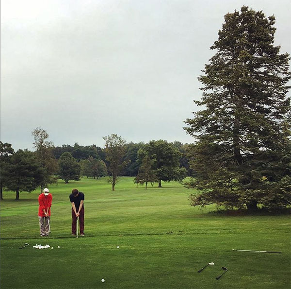 Taking a chipping lesson at Robert Trent Jones golf course