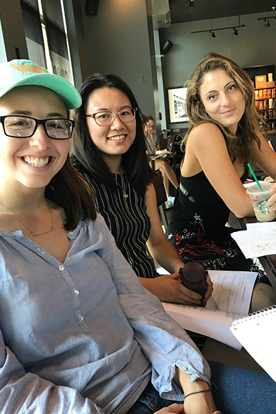 Work session at Starbucks with classmates