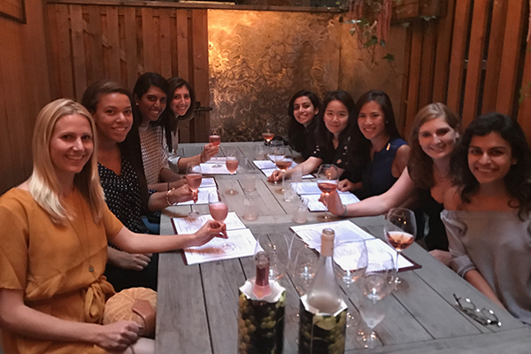 Women of the Johnson Cornell Tech MBA Class of 2018 during a night out in New York City.