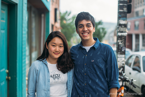 Image of Michelle Jang ’17 (left) and Adi Agashe ’17 (right), co-founders of Belle Delivery