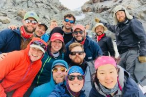 Group selfie of MBAs on the Patagonia Leadership Expedition