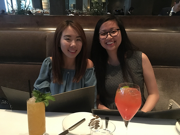 Photo of Helen Chen and Nicole Kim: Nicole's fellow Hotelie and roommate this summer, while they both interned in San Francisco