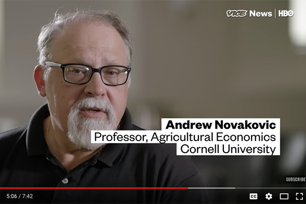 Screen Shot of HBO VICE interview with Andrew Novakovic of the Dyson School