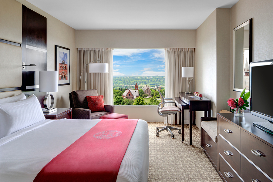 Photo of the interior of a room at the Statler Hotel