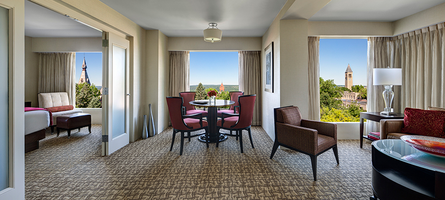 Photo of the interior of a suite at the Statler Hotel