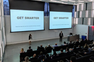 Photo of the Get Smarter team presenting at Cornell Tech
