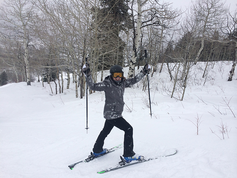 Photo of Kayti with skis
