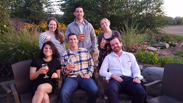 Photo of Gina and Johnson MBA classmates at a winery