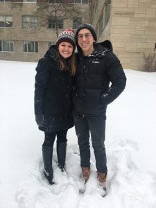 Photo of Kayti and Ryan posing for a picture in the snow