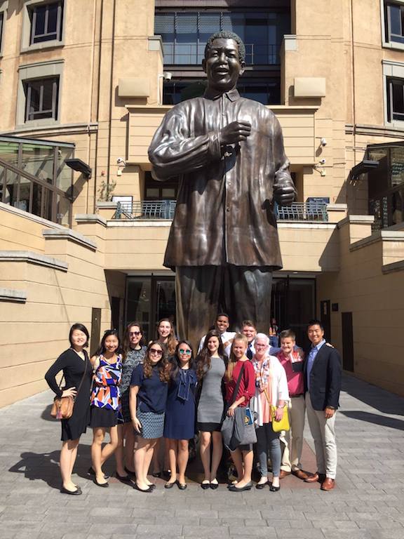 Photo of Dyson students at the Nelson Mandela Square