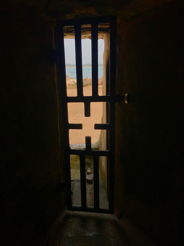 Photo of a narrow, dark doorway