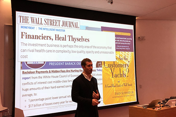 Photo of Ben Alden presenting at Cornell Tech