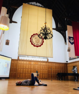 Photo of a person doing yoga in Willard Straight Hall