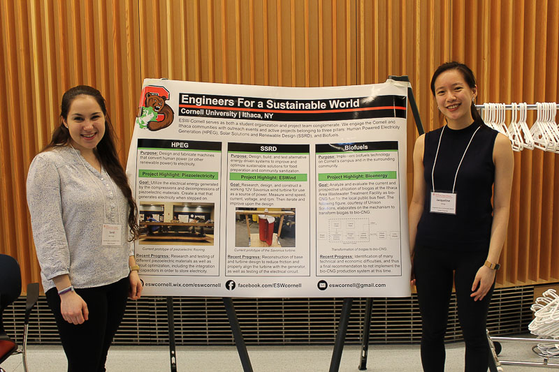 Photo of two students presenting their poster project