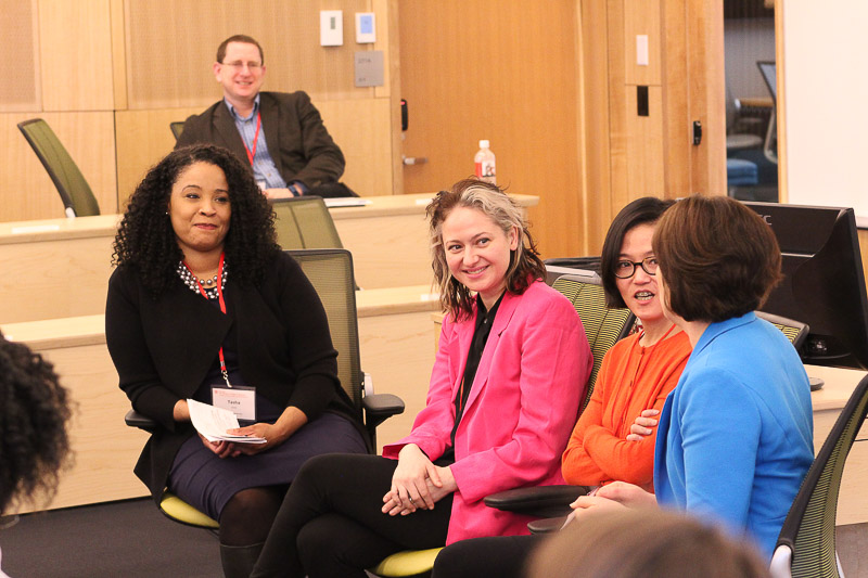 Photos of panel speakers seated