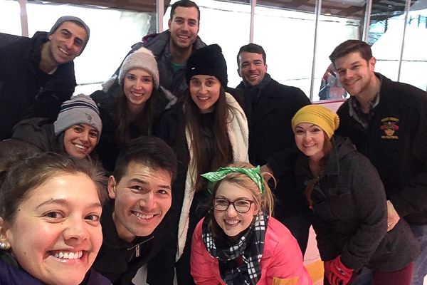 Photo of a group at the ice rink