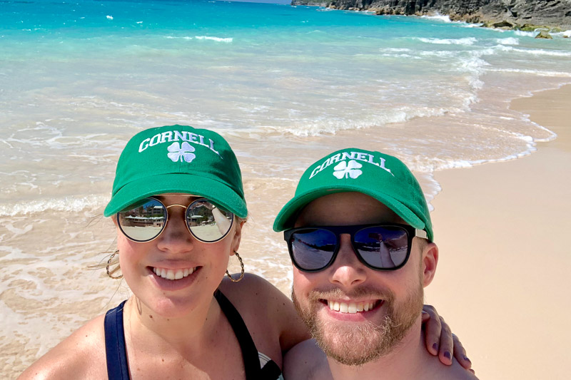 Photo of Nick and Katie on the beach