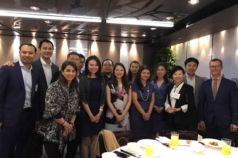 Photo of a group in a restaurant