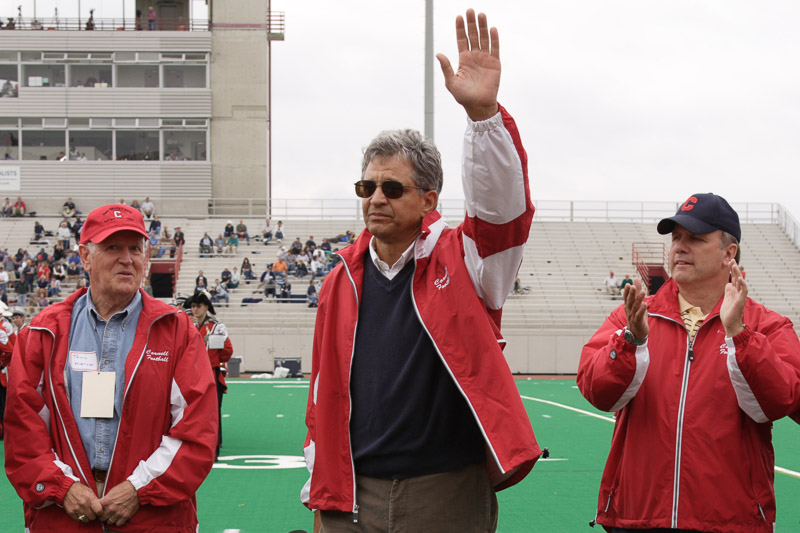 Photo of Ed on the Cornell football field as an alum