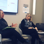 Photo of Shelly and Deb Streeter talking