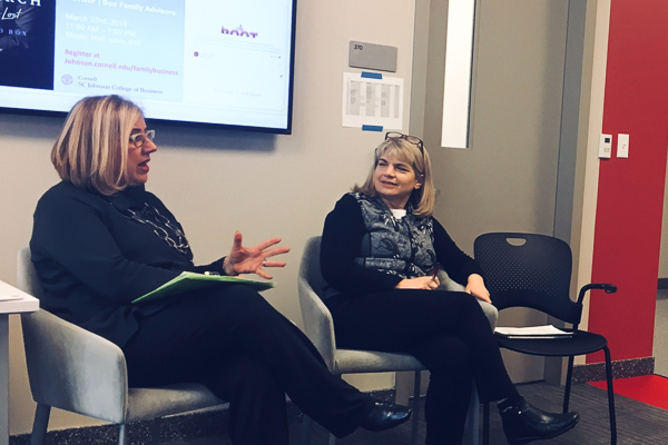 Photo of Shelly and Deb Streeter talking