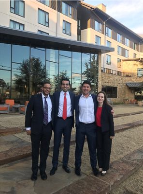 Photo of the team standing outside the facility