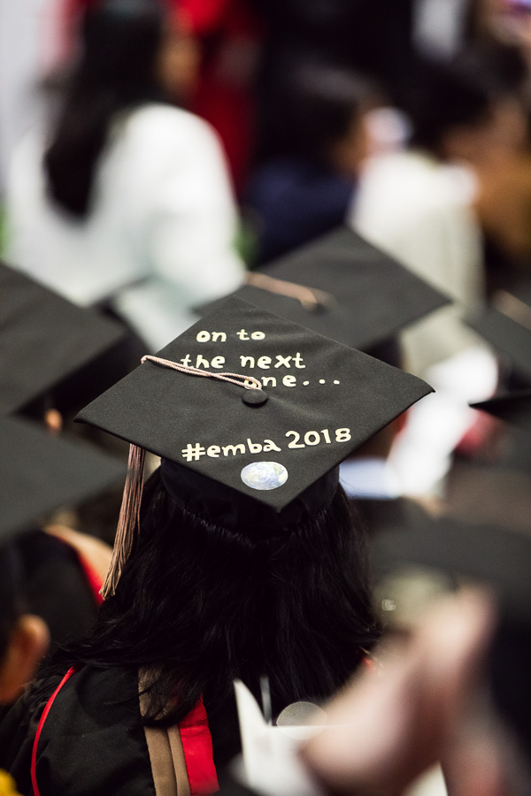 Photo of a cap that says "on to the next one #emba2018"