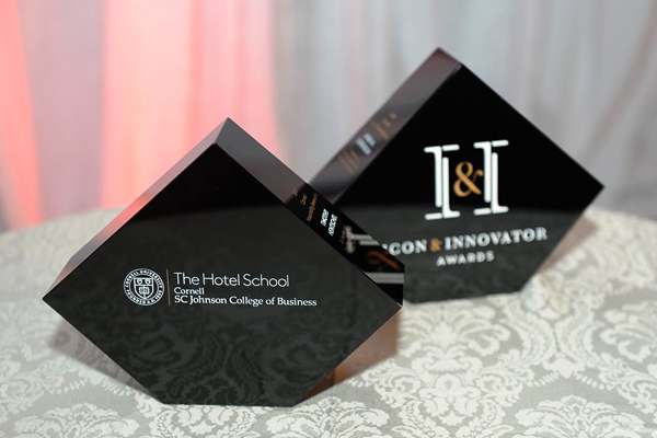 Photo of the two Icon and Innovator Award plaques